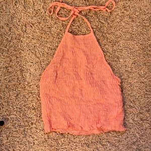 LA Hearts coral halter top